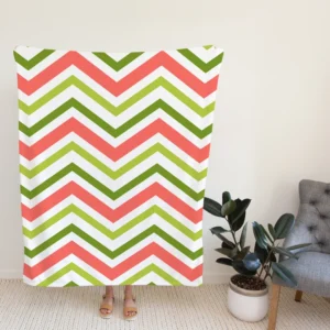 Guava Colored Chevron Design Fleece Blanket