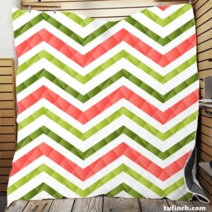 Guava Colored Chevron Design Quilt Blanket