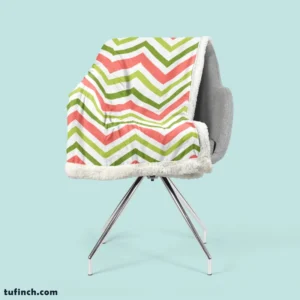 Guava Colored Chevron Design Sherpa Fleece Blanket 2