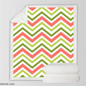 Guava Colored Chevron Design Sherpa Fleece Blanket