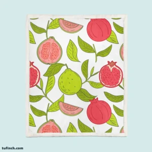 Guava Grove Inspired Pattern Sherpa Fleece Blanket 1