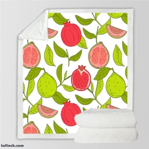 Guava Grove Inspired Pattern Sherpa Fleece Blanket