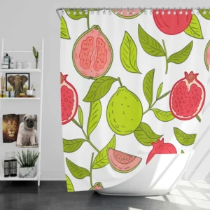 Guava Grove Inspired Pattern Shower Curtain