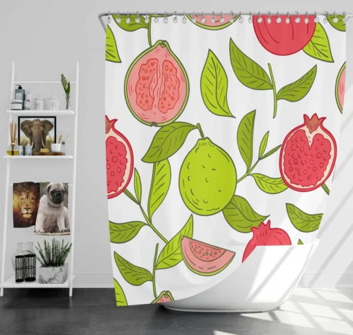 Guava Grove Inspired Pattern Shower Curtain