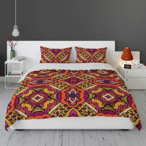 Gypsy Ethnic Floral Pattern With Doodle Design Bedding Set 1