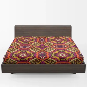 Gypsy Ethnic Floral Pattern With Doodle Design Fitted Sheet 1