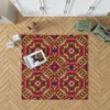 Gypsy Ethnic Floral Pattern With Doodle Design Rug