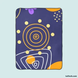 Hand Drawn Abstract Element Pattern Fleece Blanket 1