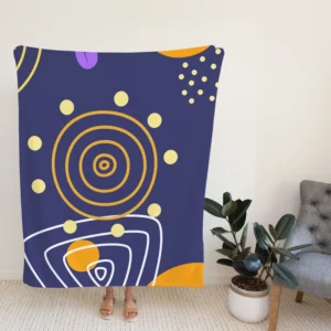 Hand Drawn Abstract Element Pattern Fleece Blanket