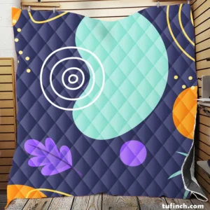 Hand Drawn Abstract Element Pattern Quilt Blanket