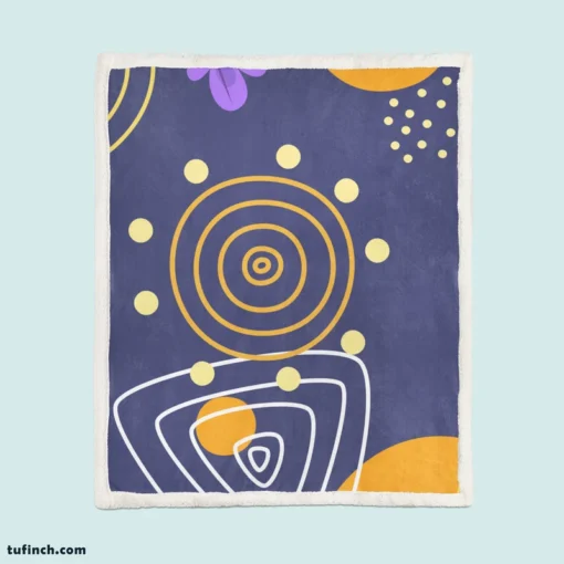 Hand Drawn Abstract Element Pattern Sherpa Fleece Blanket 1