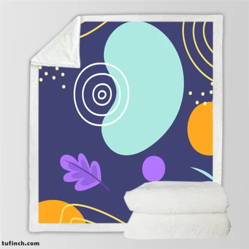 Hand Drawn Abstract Element Pattern Sherpa Fleece Blanket