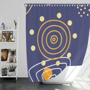 Hand Drawn Abstract Element Pattern Shower Curtain