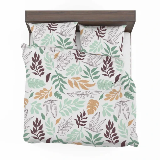 Hand Drawn Abstract Leaves Pattern Bedding Set 2