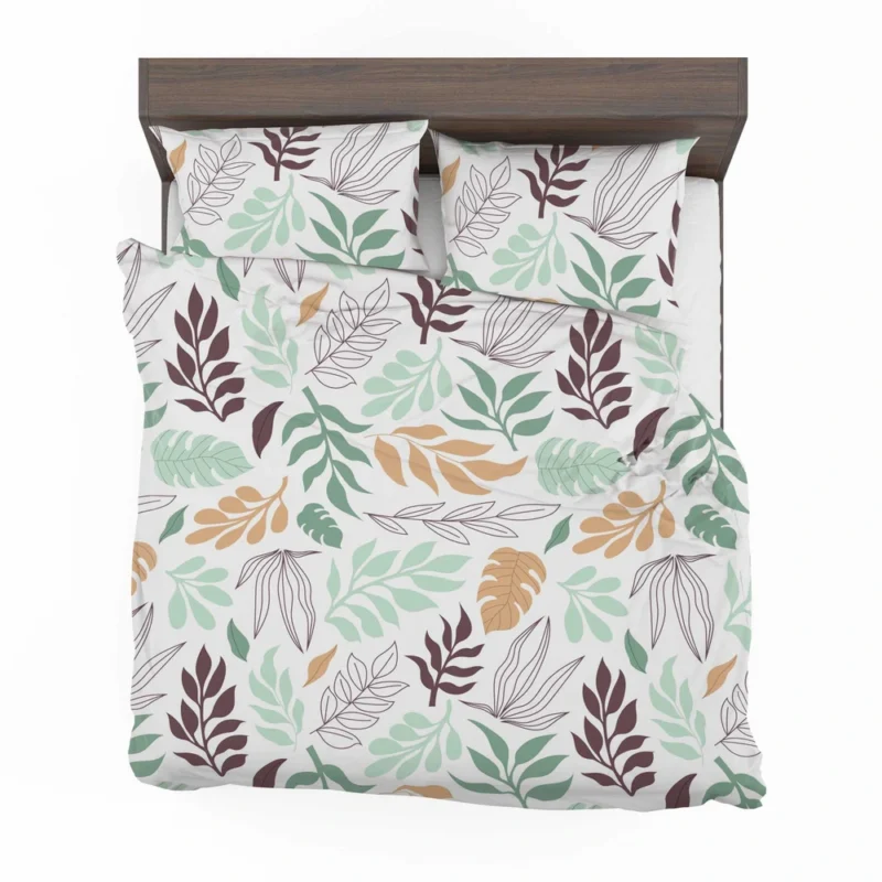 Hand Drawn Abstract Leaves Pattern Bedding Set 2