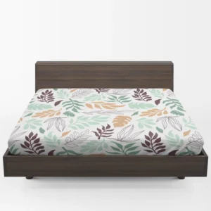 Hand Drawn Abstract Leaves Pattern Fitted Sheet 1