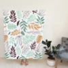 Hand Drawn Abstract Leaves Pattern Fleece Blanket