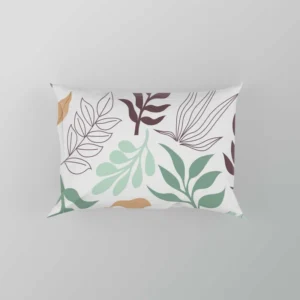 Hand Drawn Abstract Leaves Pattern Pillow Case