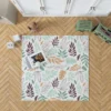 Hand Drawn Abstract Leaves Pattern Rug