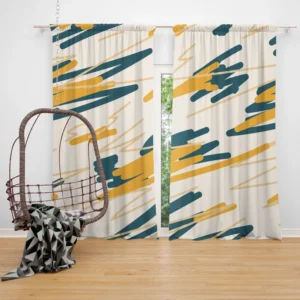 Hand Drawn Abstract Lines Pattern Curtain