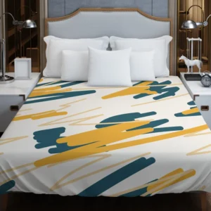 Hand Drawn Abstract Lines Pattern Duvet Cover