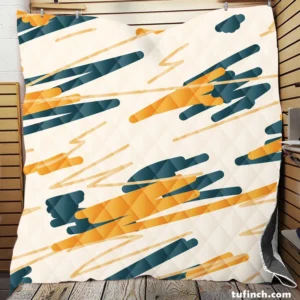 Hand Drawn Abstract Lines Pattern Quilt Blanket