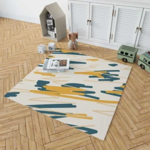 Hand Drawn Abstract Lines Pattern Rug 1