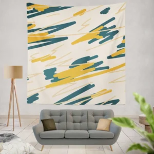 Hand Drawn Abstract Lines Pattern Wall Tapestry