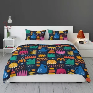 Hand Drawn Abstract Shapes Pattern Bedding Set 2