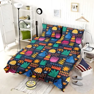 Hand Drawn Abstract Shapes Pattern Bedding Set