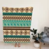 Hand Drawn African Pattern Design Fleece Blanket