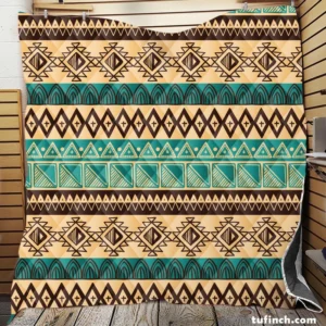 Hand Drawn African Pattern Design Quilt Blanket