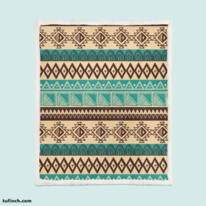 Hand Drawn African Pattern Design Sherpa Fleece Blanket 1