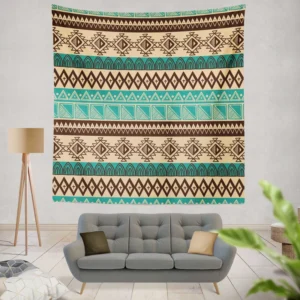 Hand Drawn African Pattern Design Wall Tapestry