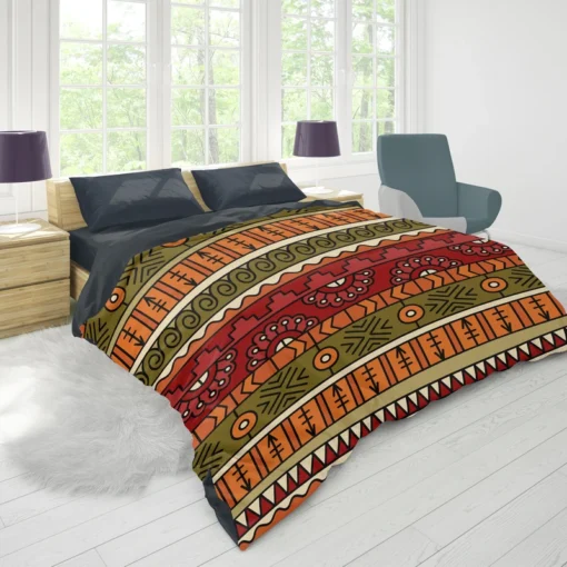 Hand Drawn African Pattern Duvet Cover 1