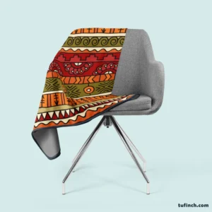 Hand Drawn African Pattern Fleece Blanket 2