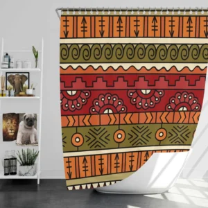 Hand Drawn African Pattern Shower Curtain