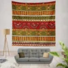 Hand Drawn African Pattern Wall Tapestry