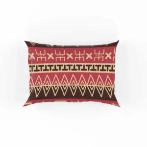 Hand Drawn African Pattern on Crimson Pink Pillow Case