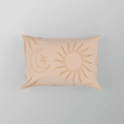 Hand Drawn African Sun And Moon Design Pillow Case