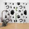 Hand Drawn Animals Paws Curtain