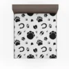 Hand Drawn Animals Paws Fitted Sheet