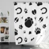 Hand Drawn Animals Paws Shower Curtain