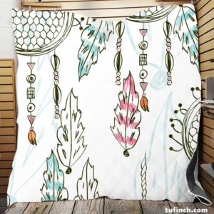 Hand Drawn Artistic Design Quilt Blanket