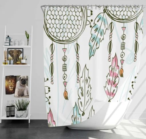 Hand Drawn Artistic Design Shower Curtain