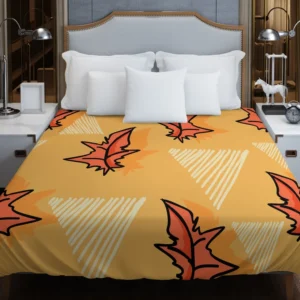 Hand Drawn Autumn Leaves Design Duvet Cover