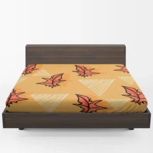 Hand Drawn Autumn Leaves Design Fitted Sheet 1