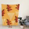 Hand Drawn Autumn Leaves Design Fleece Blanket