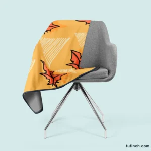 Hand Drawn Autumn Leaves Design Fleece Blanket 2