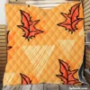 Hand Drawn Autumn Leaves Design Quilt Blanket